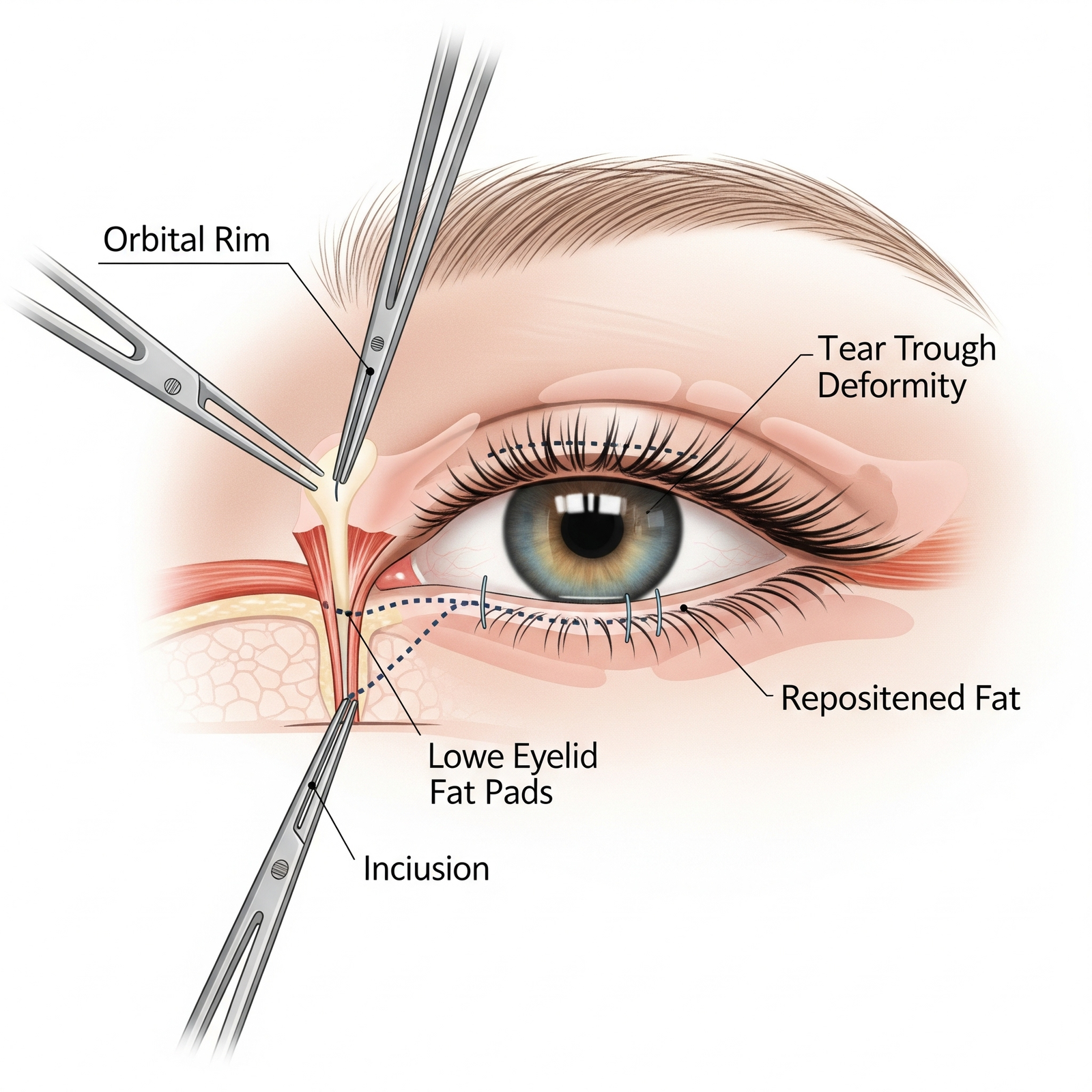 Tear Trough Correction with Fat Repositioning