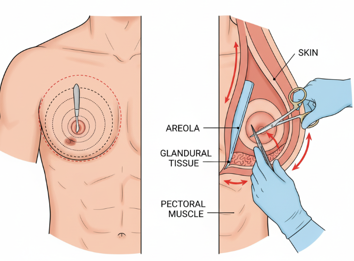 Minimal Scar Periareolar Top Surgery